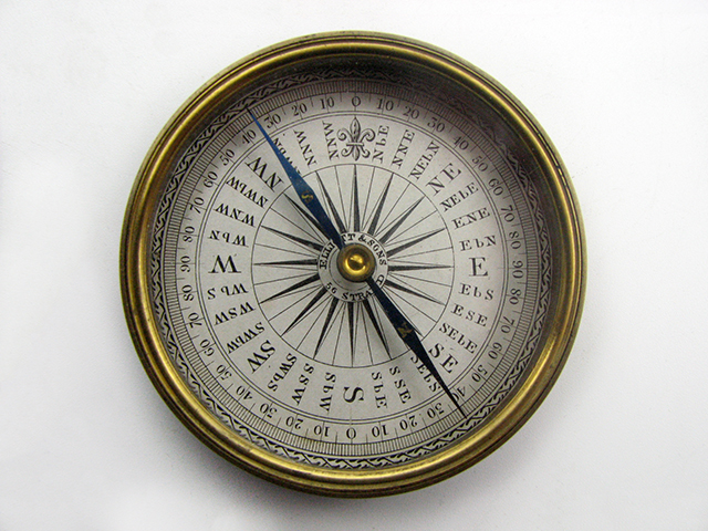 Elliott Bros 19th century prismatic compass, used in Zulu war of 1879